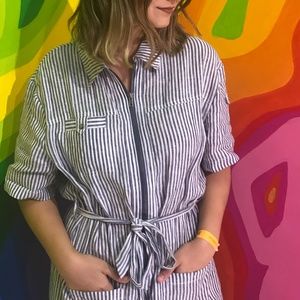 Anthropologie Cartonnier Railroad Jumpsuit